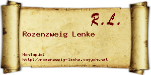 Rozenzweig Lenke névjegykártya